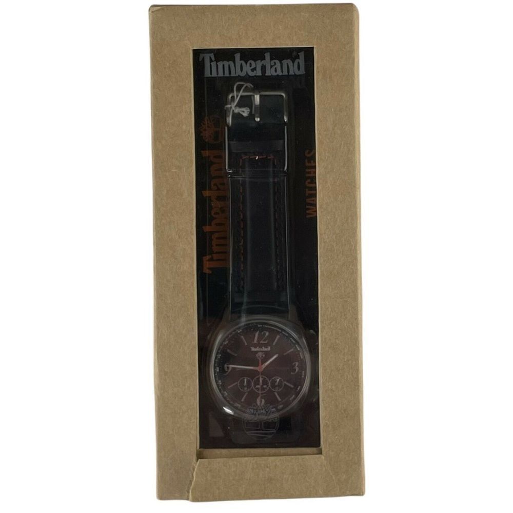 Timberland Glenwood Men's 45mm Watch Black Leather NWT- Needs Battery